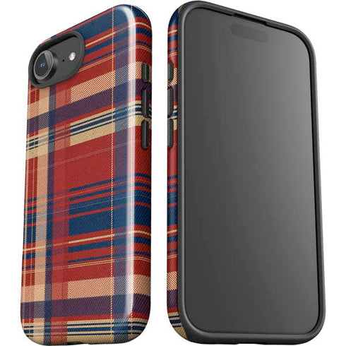 Red and Blue Plaid iPhone 16e Impact Case