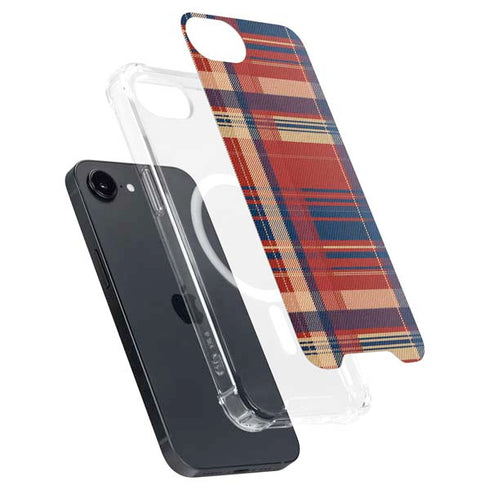 Red and Blue Plaid iPhone 16e MagSafe Case