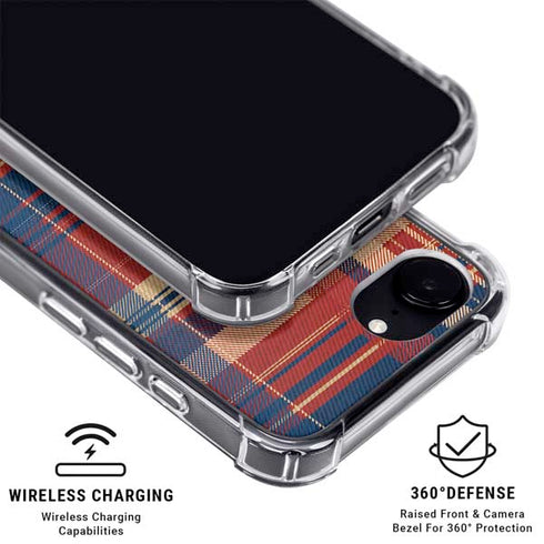 Red and Blue Plaid iPhone 16e MagSafe Case