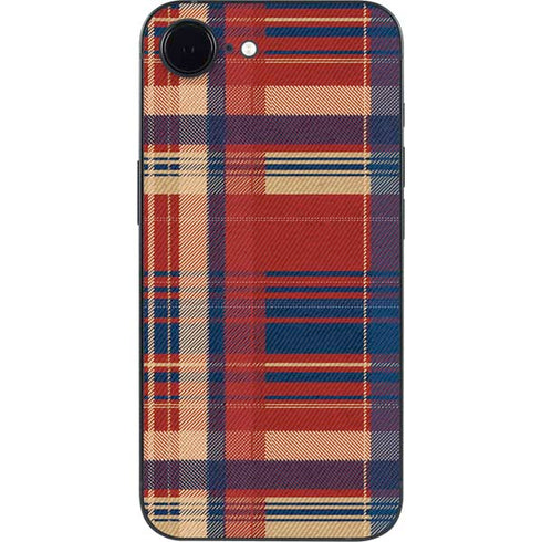 Red and Blue Plaid iPhone 16e Skin