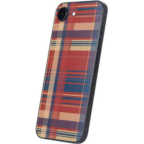 Red and Blue Plaid iPhone 16e Skin