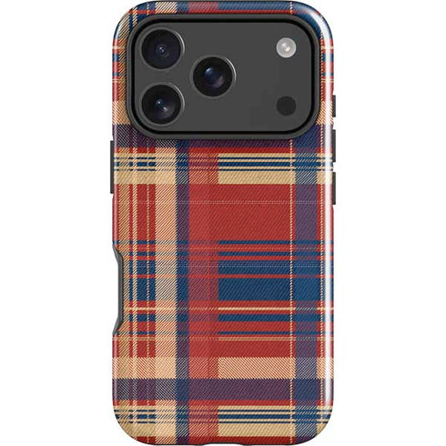 Red and Blue Plaid iPhone 18 Pro Impact Case