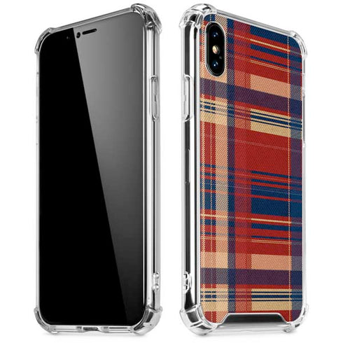 Red and Blue Plaid iPhone X/XS Clear Case