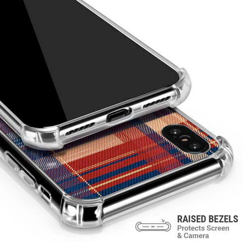 Red and Blue Plaid iPhone X/XS Clear Case