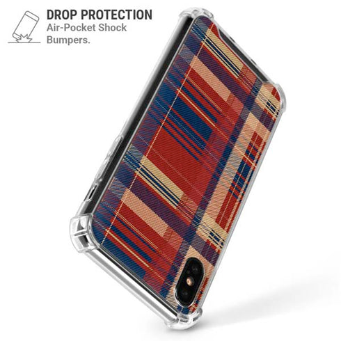 Red and Blue Plaid iPhone X/XS Clear Case