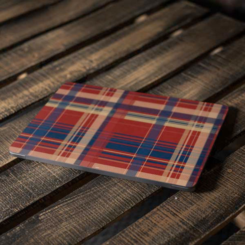 Red and Blue Plaid Apple MacBook Air Skin