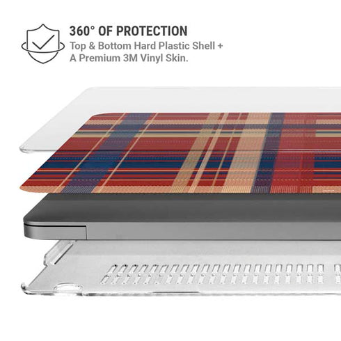 Red and Blue Plaid MacBook Pro 14in (2021-24) Case plus Skin