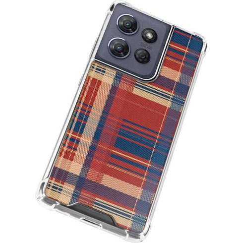 Red and Blue Plaid Moto G 5G (2025) Clear Case