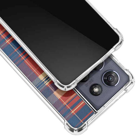 Red and Blue Plaid Moto G 5G (2025) Clear Case