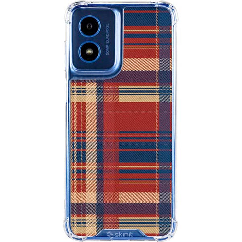 Red and Blue Plaid Moto G 5G (2024) Clear Case