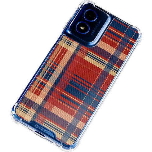Red and Blue Plaid Moto G 5G (2024) Clear Case