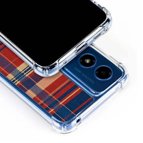 Red and Blue Plaid Moto G 5G (2024) Clear Case