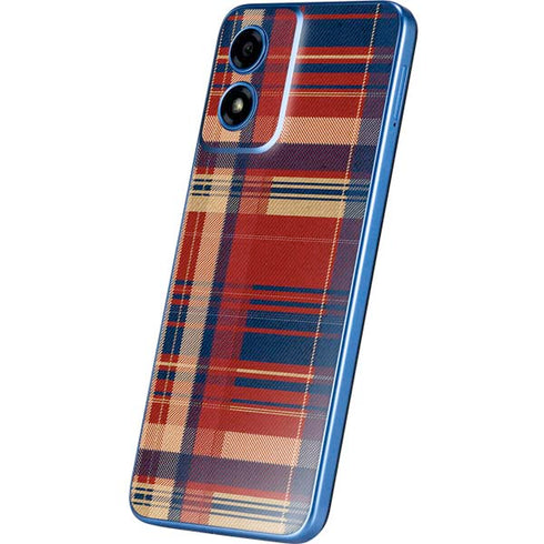 Red and Blue Plaid Moto G Play 4G (2024) Skin