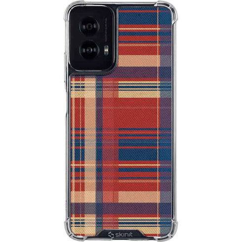 Red and Blue Plaid Moto G Power 5G (2024) Clear Case