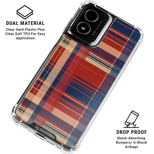 Red and Blue Plaid Moto G Power 5G (2024) Clear Case