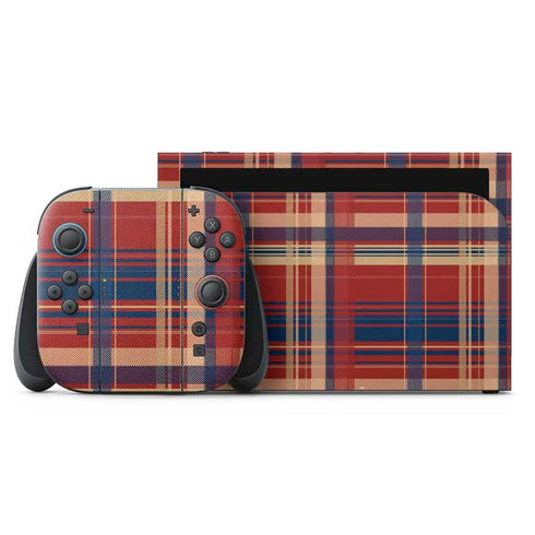 Red and Blue Plaid Nintendo Skins