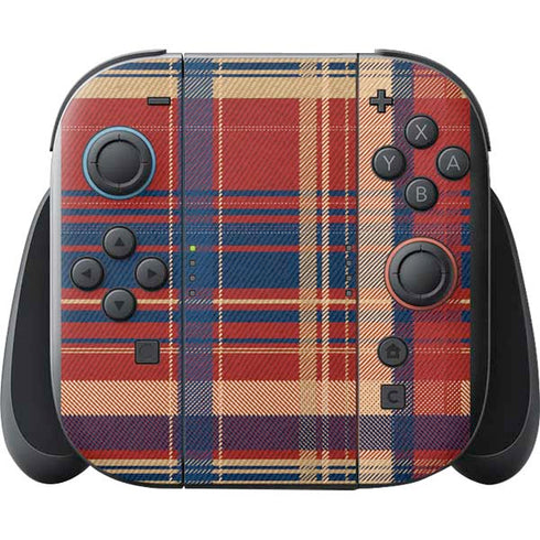 Red and Blue Plaid Nintendo Switch 2 (2025) with Joy-Con Skin