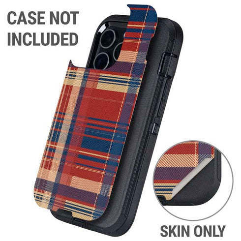 Red and Blue Plaid Otterbox Defender iPhone Skin