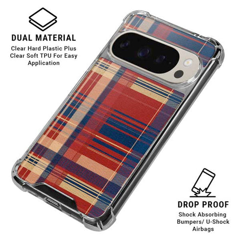Red and Blue Plaid Pixel 9/9 Pro Clear Case