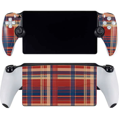 Red and Blue Plaid PlayStation PS5 Skins
