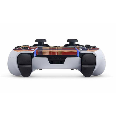 Red and Blue Plaid PS5 DualSense Edge Pro Controller Skin