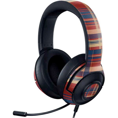 Red and Blue Plaid Razer Kraken X Skin