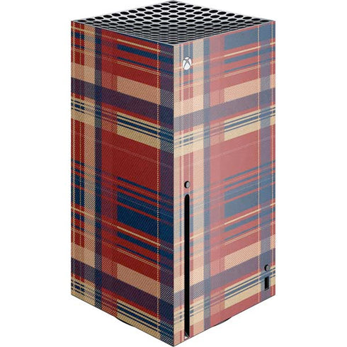 Red and Blue Plaid Xbox Series X Skins