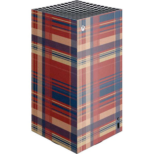 Red and Blue Plaid XBox Series X Digital Edition Console Skin