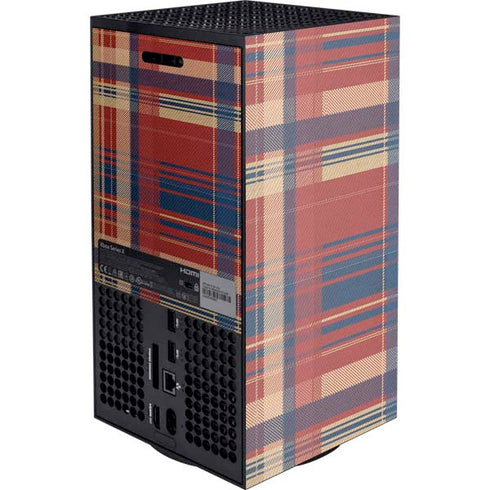 Red and Blue Plaid XBox Series X Digital Edition Console Skin
