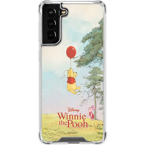 Disney Winnie the Pooh Red Ballon Galaxy S21 FE Clear Case