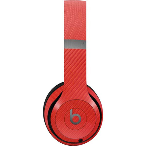 Red Carbon Fiber Specialty Texture Material Beats Solo 4 Wireless Headphones Skin