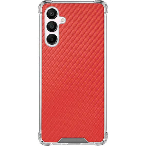 Red Carbon Fiber Specialty Texture Material Galaxy A16 5G Clear Case