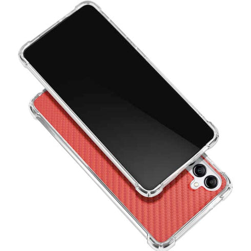 Red Carbon Fiber Specialty Texture Material Galaxy A16 5G Clear Case