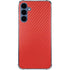 Red Carbon Fiber Specialty Texture Material Galaxy A55 5G Clear Case