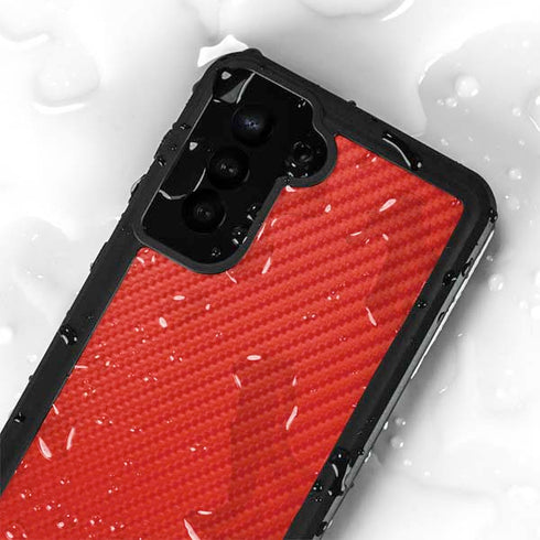 Red Carbon Fiber Specialty Material Galaxy S23 Plus Waterproof Case