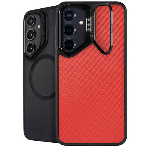 Red Carbon Fiber Specialty Texture Material Galaxy S24 Kickstand Case