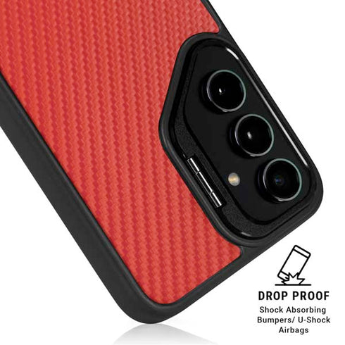 Red Carbon Fiber Specialty Texture Material Galaxy S25 Kickstand Case