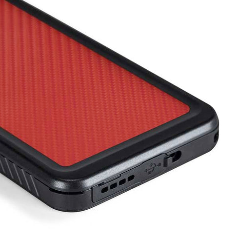 Red Carbon Fiber Specialty Texture Material Galaxy S24 Plus Waterproof Case