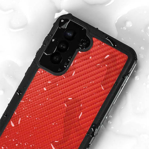 Red Carbon Fiber Specialty Texture Material Galaxy S24 Plus Waterproof Case