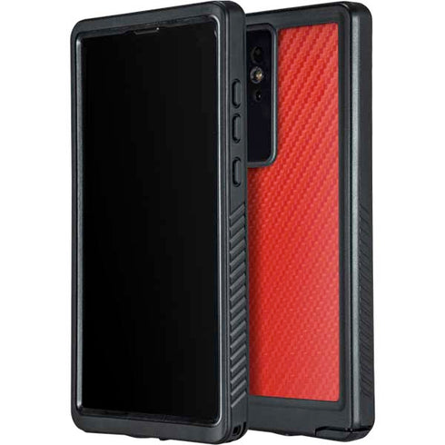 Red Carbon Fiber Specialty Texture Material Galaxy S24 Ultra Waterproof Case