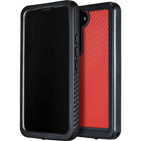 Red Carbon Fiber Specialty Texture Material Galaxy S24 Waterproof Case