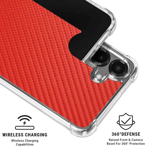 Red Carbon Fiber Specialty Texture Material Galaxy S26 Plus Clear Case