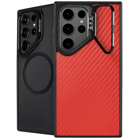 Red Carbon Fiber Specialty Texture Material Galaxy S26 Ultra Kickstand Case