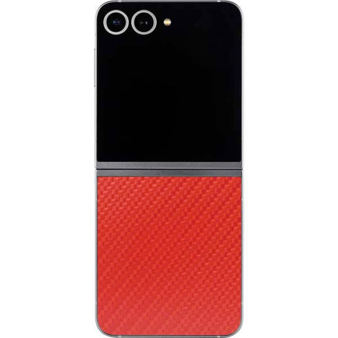 Red Carbon Fiber Specialty Texture Material Galaxy Z Flip6 Skin