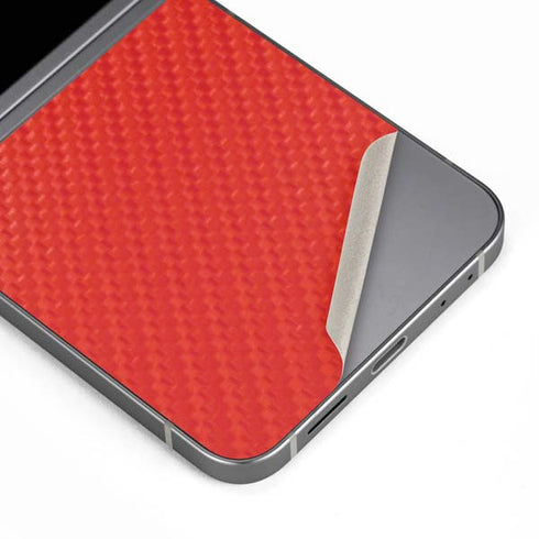Red Carbon Fiber Specialty Texture Material Galaxy Z Flip6 Skin