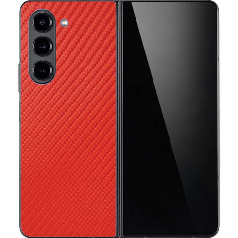 Red Carbon Fiber Specialty Material Galaxy Z Fold5 5G Skin