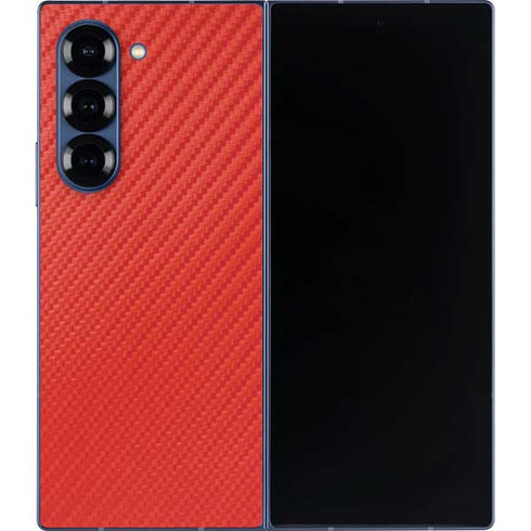 Red Carbon Fiber Specialty Texture Material Galaxy Z Fold6 Skin