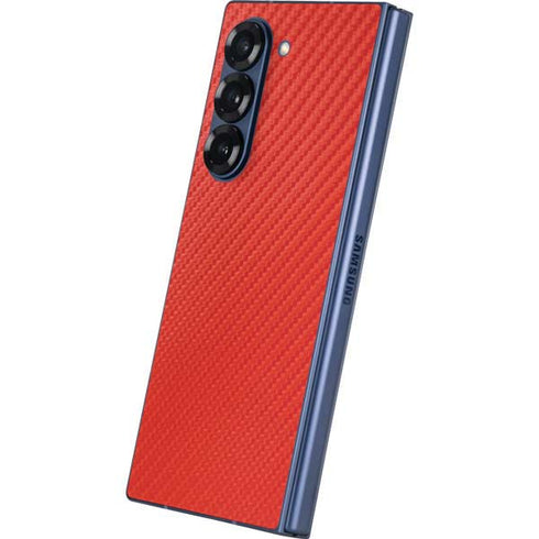 Red Carbon Fiber Specialty Texture Material Galaxy Z Fold6 Skin