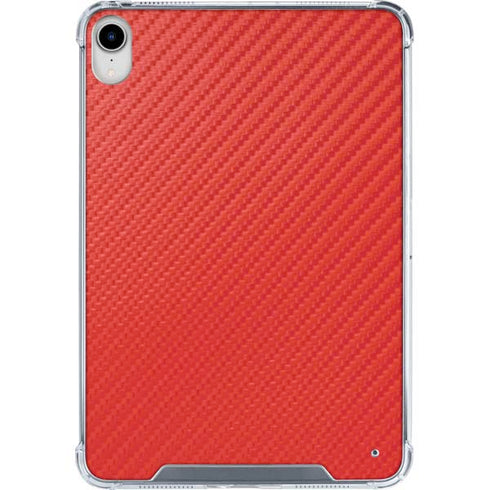Red Carbon Fiber Specialty Texture Material iPad 11th Gen (2025) Clear Case