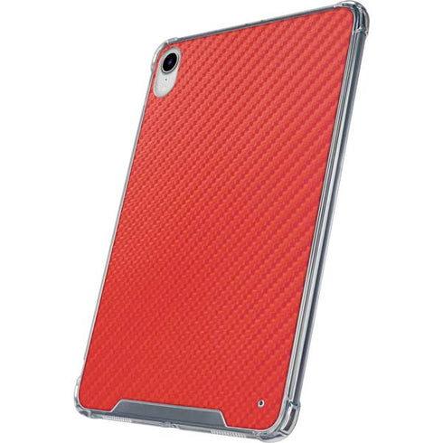 Red Carbon Fiber Specialty Texture Material iPad 11th Gen (2025) Clear Case